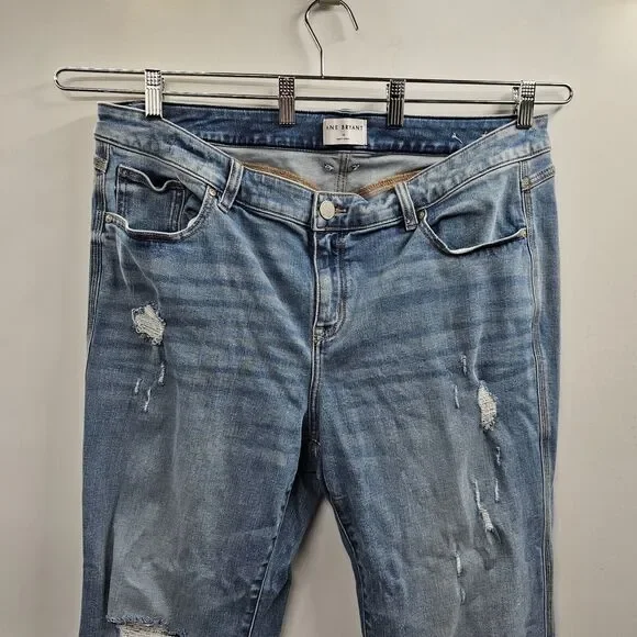 Lane Bryant Jeans Womens Plus Size 20 Relax Straight Wide Leg Distressed Stretch - Picture 6 of 8